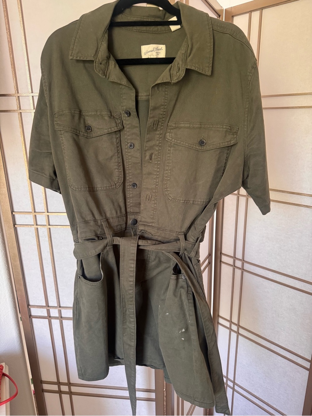 UNIVERSAL THREAD Fair Trade Certified Olive Green romper - Picture 2 of 7
